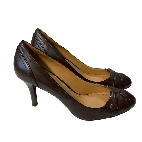Brooks Brother Brown Genuine Leather Cap Toe Heels - Picture 5 of 9
